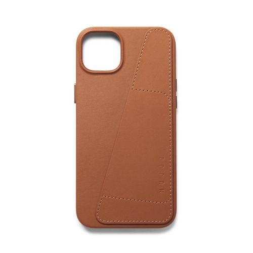Mujjo Full Leather Wallet Case for iPhone 14 Plus - Tan