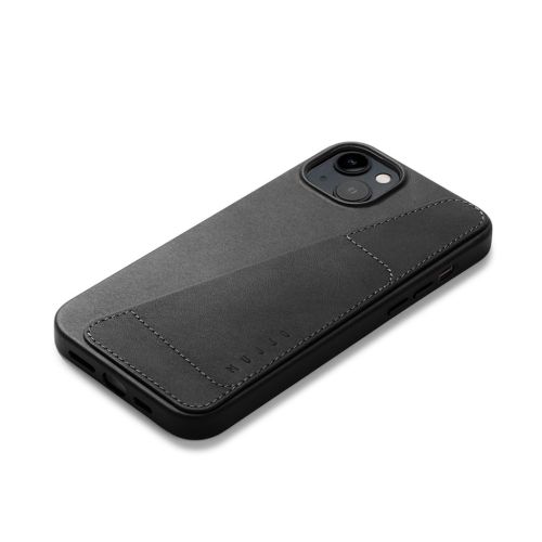 Mujjo Full Leather Wallet Case for iPhone 14 Plus - Black